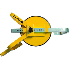 Блокіратор коліс Stoplock HG 400-00 – протиугінний замок для авто, причепів, караванів, інших транспортних засобів з малими колесами, жовтий