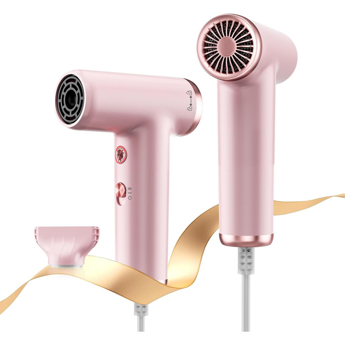 Atopskins Airstyler: Набір для укладки волосся 6 в 1 (фен-щітка, плойка, об'єм, укладка, рожевий)