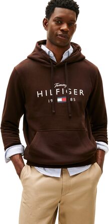 Чоловічий худі Tommy Hilfiger Brand Love Big Hilfiger з капюшоном, коричневий (Chocolate), розмір M