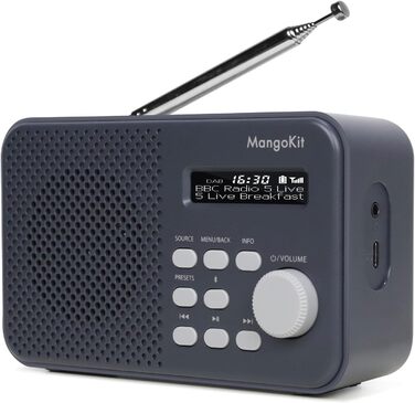 MD5 Портативне DAB радіо зі стерео звуком, Bluetooth 5.3, 2.4