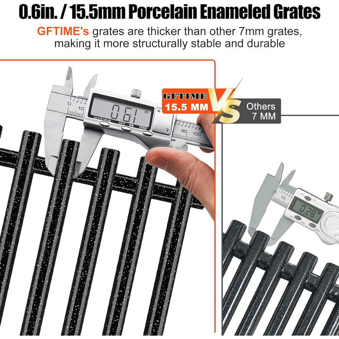 GFTIME решітка для гриля 44x30 см, емальована, для Weber Spirit E-310/E-320/S310/S320/700/900, Genesis Silver/Gold/Platinum B/C, заміна 65906/7525/7526/7527