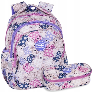 Великий багатокамерний шкільний рюкзак CoolPack (A4), білий багатоколірний