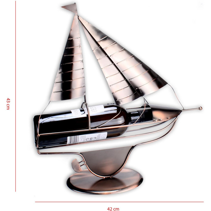 WOP ART Wine Bottle Holder Model Sailor in Elegant Copper Look 43cm x 42cm x 9cm