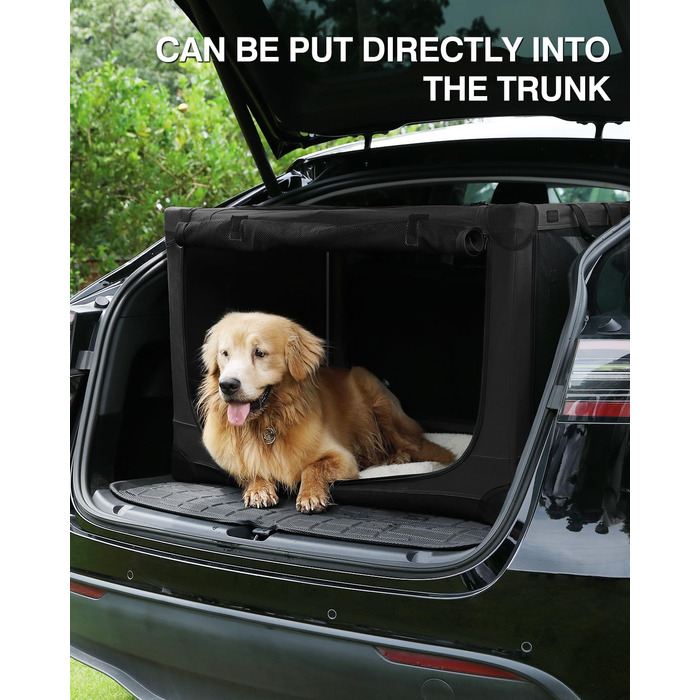 Складана переноска для собак середніх порід, 76x54x54 см, зелена/чорна (60x42x42 см)