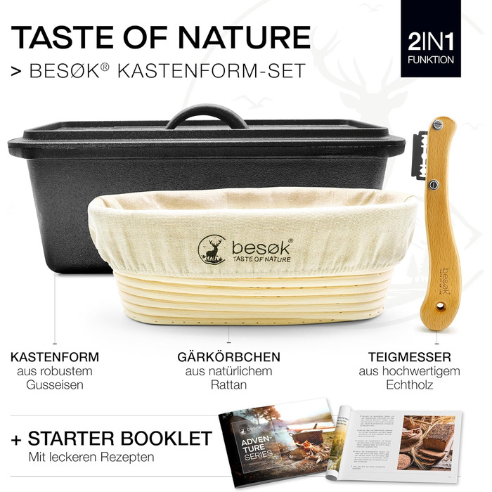 Tomorrow: Loaf pan with lid, proofing basket & dough scraper - cast iron baking pan accessories - loaf pan, toast bread pan, loaf pan, casserole dish, loaf pan, square loaf pan, loaf pan baking set
