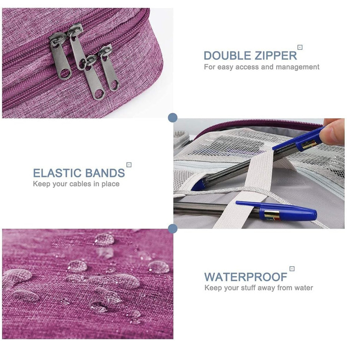 OliviaLiving Electronic Organizer, Jelly Comb Electronic Accessories Cable Organizer Bag Waterproof Travel Cable Storage Bag for Charging Cables Power Bank iPad
