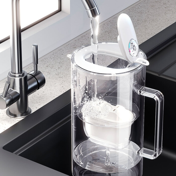 Скляний фільтр-кувшин Aquaphor Glass, білий + 4 фільтри Maxfor (1+3)