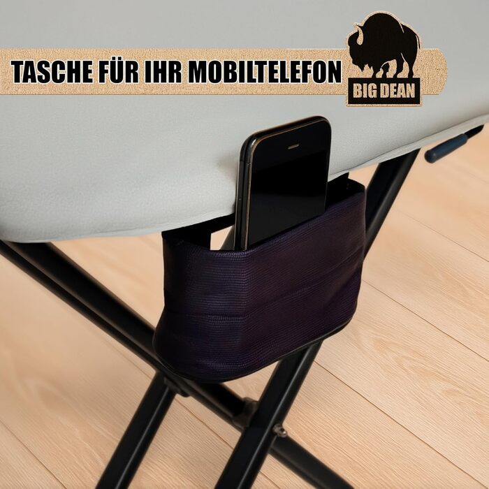 Прасувальна дошка BigDean XXL (120x45 см) з регулюванням висоти та підвішуванням для плечей - стабільна, для парогенераторів та прасок