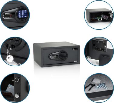 Сейф офісний Tresor COMPACT III, сталевий, чорний, 20x31x20 см, електронний замок, об'єм 25.5 л