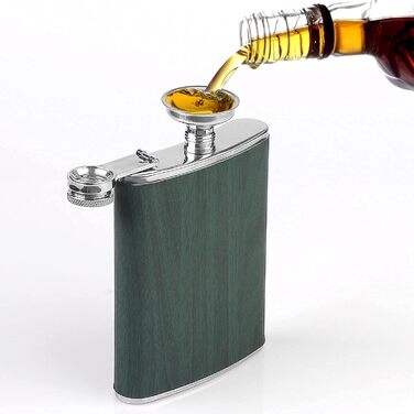 Набір фляга 260 мл з нержавіючої сталі, фляга для віскі, міні-фляга, подарунок (зелена)