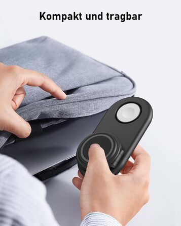 Зарядна станція 3-в-1 для Apple Watch та iPhone з MagSafe, сумісна з iPhone 17, 16, 15, 14, 13, 12, AirPods Pro (білий/чорний)