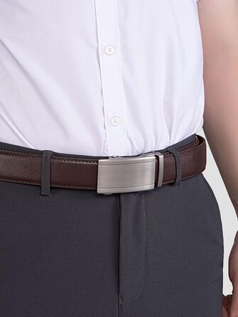 Чоловічий шкіряний ремінь Acewin з автоматичною пряжкою, робочий, регульований, ширина 35 мм, довжина 105 см, розмір 26'-32', колір 02-brown