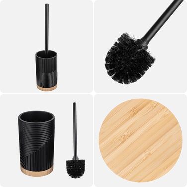 Набір для туалету KADAX: щітка для унітазу з тримачем, чорний (без свердління)