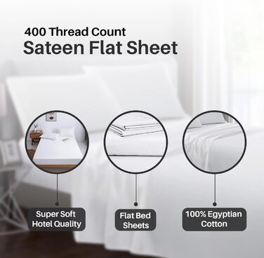 Divine Textiles® Sheet Set with 400 Thread Count, Hotel Quality, White, Super King
