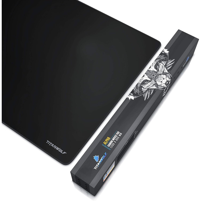 Килимок для миші Titanwolf XXXL 1200x600mm - великий ігровий килимок з мотивом, чорний