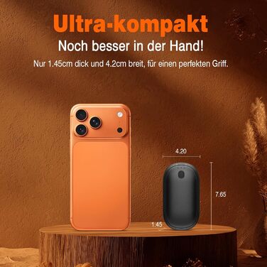 Електричні грілки для рук 2 шт. (5000mAh), компактні, швидкий нагрів, USB, для спорту, кемпінгу, туризму, чорні