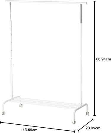IKEA RIGGA – Вішак для одягу, білий, металевий