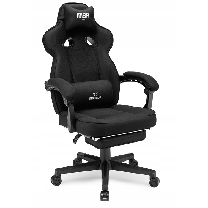 Ігрове крісло IMBA seat Emperor, тканина, чорне