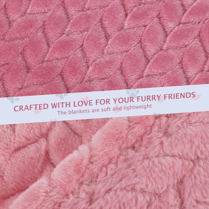 6 шт. м'які ковдри для собак та котів BVAGSS, 60x40 см, фліс, фланель, рожевий колір