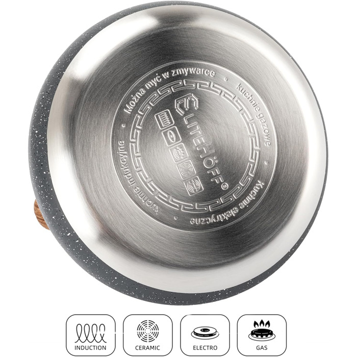 Чайник Induktion EliteHoff 3L з нержавіючої сталі з автоматичним свистком, сірий (E-5111)
