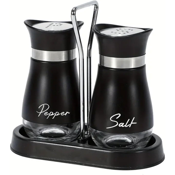Набір для солі та перцю: скляні та нержавіючі солянки та перечниці, кухонне приладдя, набір для спецій, чорно-білі контейнери для спецій для кухні, в дорогу, кемпінг, барбекю, наповнювані