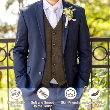 Жаккардова жилетка для костюма: вінтажний стиль, ідеальна для весілля, ділових зустрічей та святкування. Колір: хакі, розмір XL