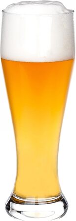 Набір келихів для пшеничного пива Van Well 0,5 л, прозорі, 6 шт. — Склянки для білого пива, підходять для гастрономії та барів, стійкі до миття в посудомийній машині