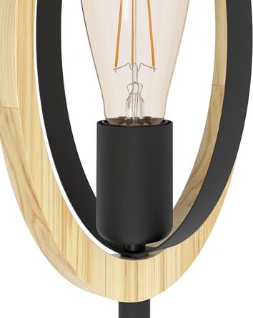 Торшер EGLO Basildon 1: дерев'яний торшер з текстилем та металом, з вимикачем, E27, для вітальні та спальні