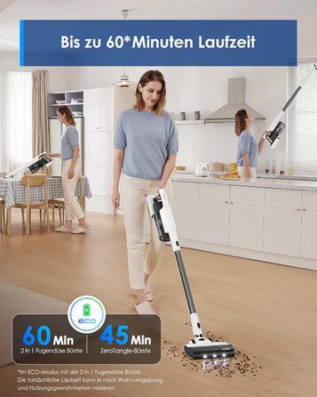 Бездротовий пилосос Tineco A30S: потужний акумуляторний вертикальний пилосос з великим контейнером для пилу та турбощіткою для видалення шерсті тварин