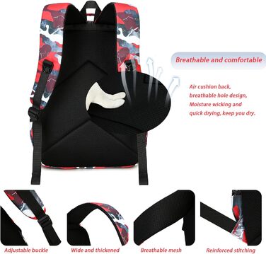 Шкільний рюкзак для хлопчика-підлітка, водонепроникний, червоний