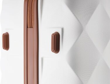 Чемодан British Traveller Mittelgroßer, 64x43x26.5 см, ABS+PC, TSA-замок, 4 колеса, кремовий (64 см, 57 л)