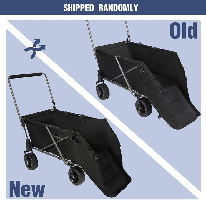 Складаний візок для собак REDCAMP з висувною задньою частиною, міцний, 134 л, великий, для кемпінгу, саду, спорту, покупок (Чорний, Basic)