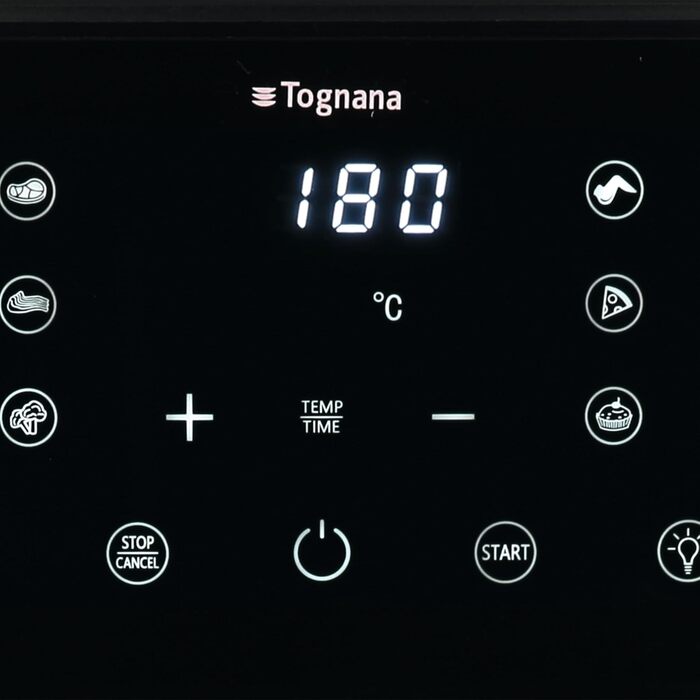 Фритюрниця електрична Tognana Iridea 10л з вікном, цифровим дисплеєм, таймером 80-200°C, 2300W, червоний