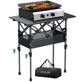 Складаний туристичний стіл Garllen 82x40 см, 2 положення висоти (44/70 см), знімний стіл зі сталі, для пікніка, грилю, саду та кемпінгу