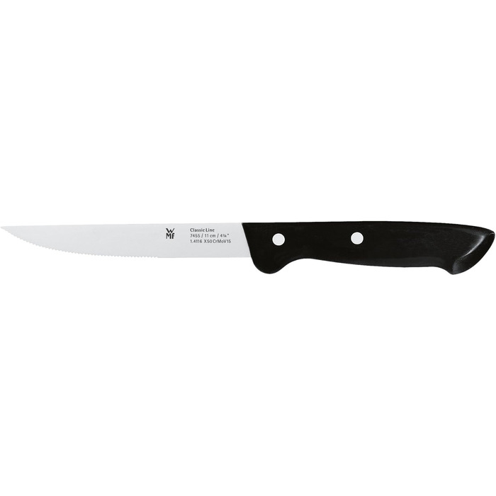 WMF Classic Line 7-Piece Knife Block Set with Knives - Stainless Steel Blades, Sharpening Steel, and Beechwood Block