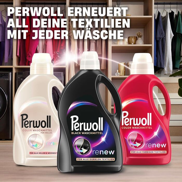 Рідкий засіб для прання Perwoll Renew Black для темного одягу, відновлення кольору та волокон, 80 прань