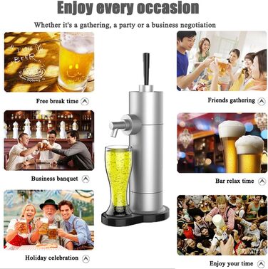 Насос для пива Perfect Draft: диспенсер для дозованого пива з банок, генератор пінки, для дому, срібний