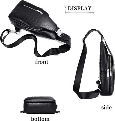 Чоловічий рюкзак-слінг FSD.WG, водонепроникний, з кишенею на грудях, чорний 0038 L