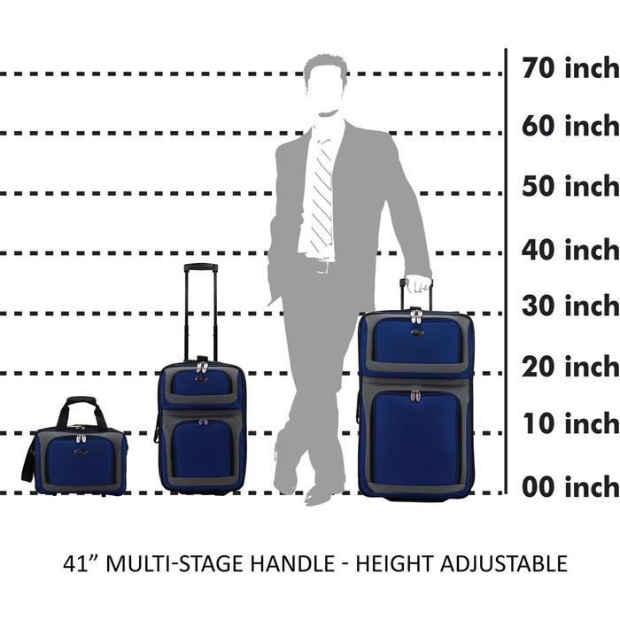 Набір валіз U.S. Traveler New Yorker (4 шт) – червоний, легкий, м'який, розширюваний
