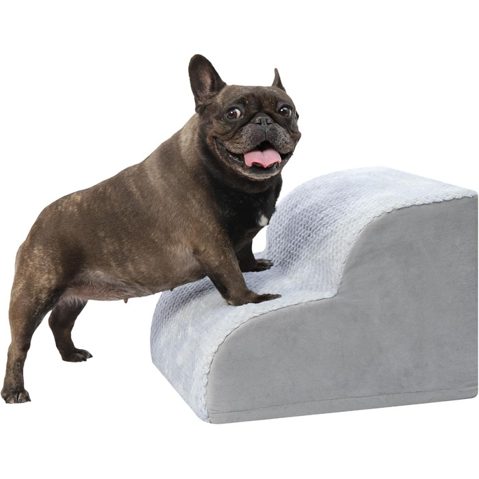 Сходинки для собак KSIIA, 3 ступені, 40 см, сірий колір. Ідеально для маленьких собак та котів. Зручні для доступу до ліжка, дивану, софи та автомобіля. Розміри: 40x57x40 см. Легко миються.