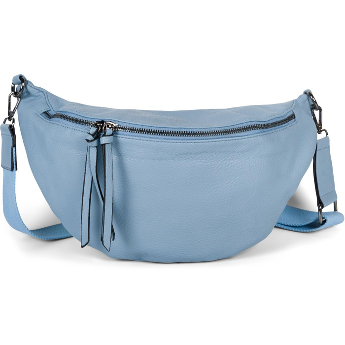 Сумка жіноча styleBREAKER напівмісяць велика, кросбоді, блакитна. Регульований ремінець, 37x17 см