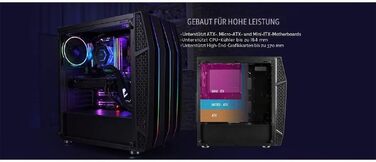 Ігровий корпус AeroCool KLAW ATX, загартоване скло, RGB підсвітка, 3 RGB вентилятори, чорний