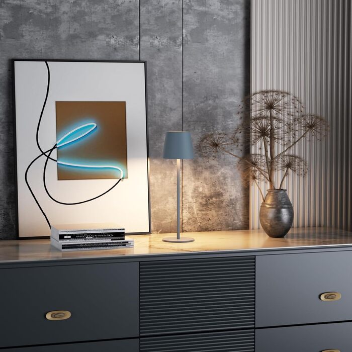LED-лампа Klighten: 2 шт. акумуляторні настільні лампи з димуванням, USB-C, IP54, для дому та вулиці (блакитні)