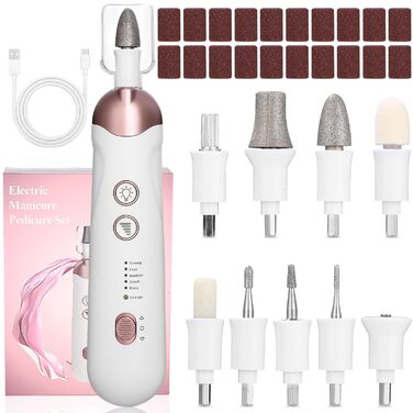 Електрична нагрівалка для нігтів, манікюрний набір 9 в 1, професійна, портативна, до 15 000 об/хв, для гелевих нігтів рук та ніг