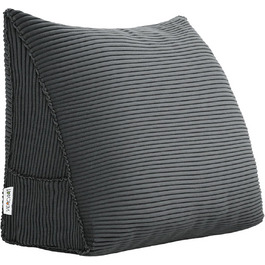 Підлогове подушник-підголівник Johnear для ліжка та дивана, 45x20x35 см, сірий