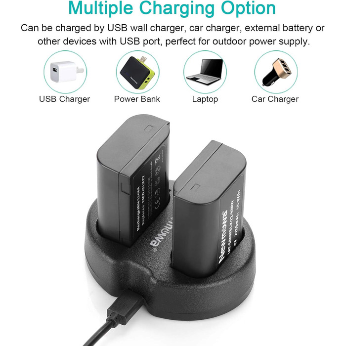 Запасний акумулятор Newmowa DMW-BLK22 (2 шт) + USB зарядний пристрій для Panasonic Lumix DC-S5