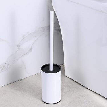 Набір для чищення унітазу з нержавіючої сталі, підлоговий, для ванної кімнати (білий)