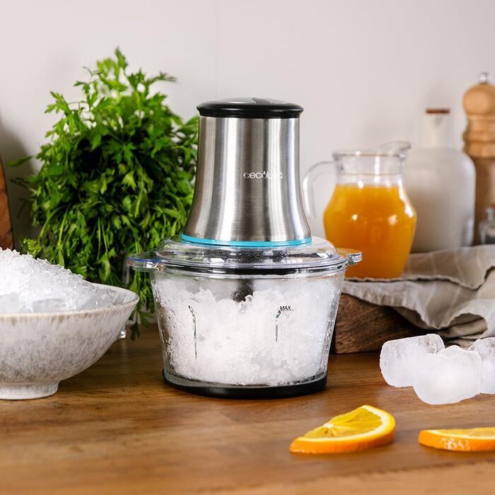 Подрібнювач Cecotec ChopBeat 2000 Vindaloo Glass 500W - скляний контейнер, 4 леза, 2 швидкості