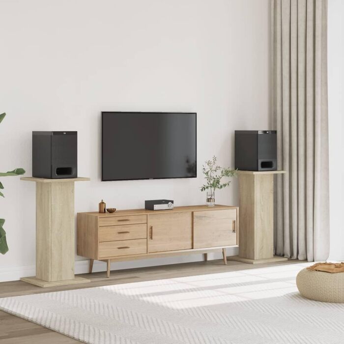 Підставки для колонок 2 шт. VidaXL, дерев'яні, 30x30x80 см, для Hi-Fi, домашнього кінотеатру, покращене звучання