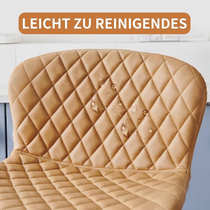 JaHECOME Faux Leather Bar Stools Set - Adjustable Height, 360° Swivel Bar Chairs with Backrest & Padded Seat for Bar, Kitchen, Bistro, Counter, Dining Room & Cafe (Set of 4, Brown PU Leather)